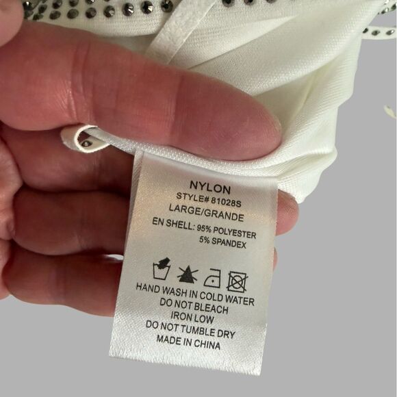 NWT nylon apparel white fringe skort Large (no belt) - Picture 11 of 12